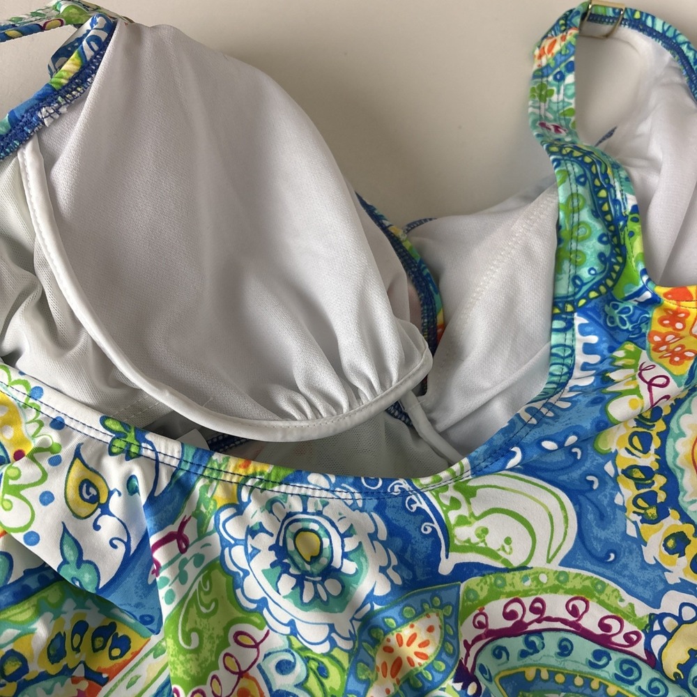 Lauren Ralph Lauren Womens One Piece Colorful Paisley Swimsuit Size 10 - Picture 8 of 15